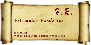 Hollender Roxána névjegykártya